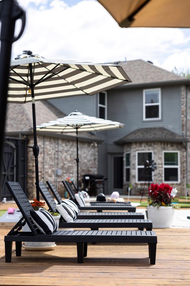 Backyard chaise lounges
