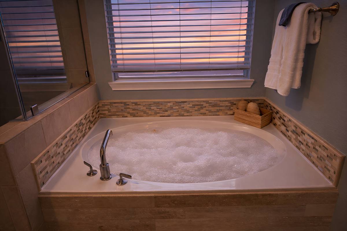 The Indigo Oasis Primary Bathroom – Primary Bathroom Tub 2